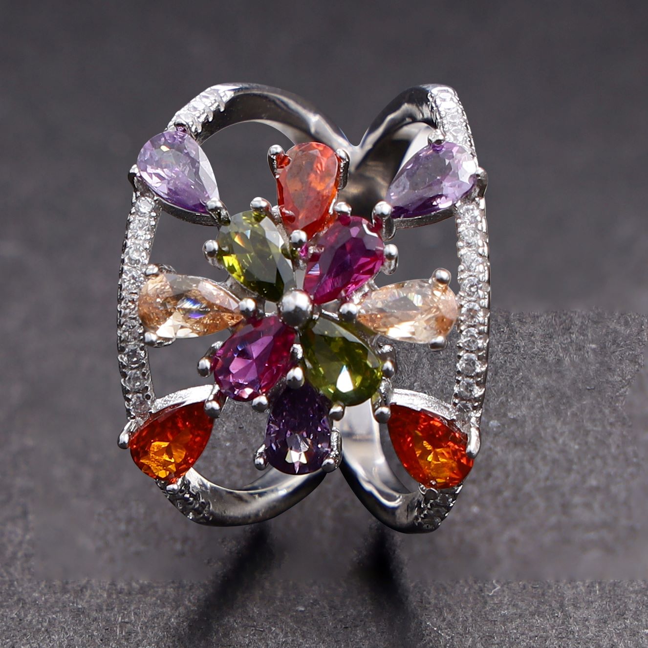 Multi-coloured Adore Ring
