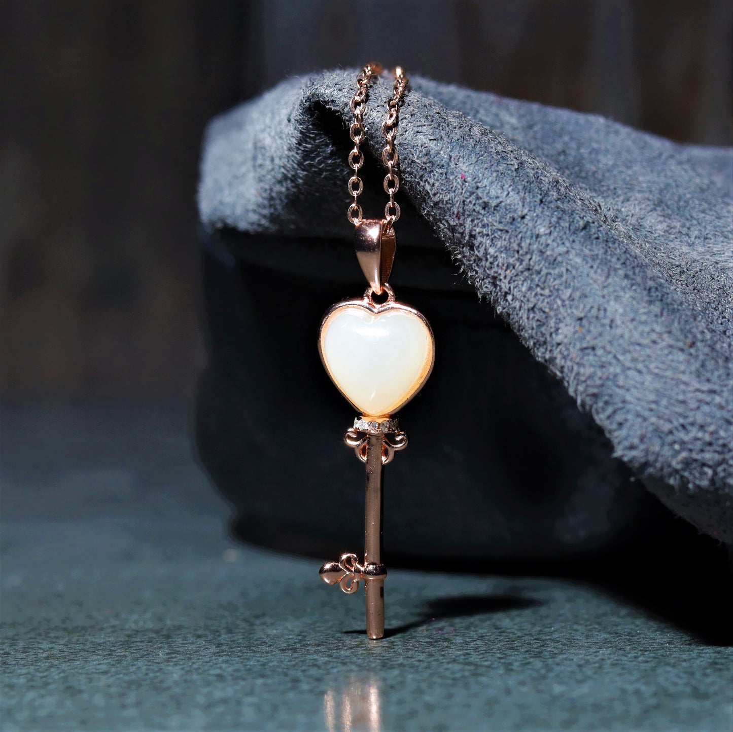 Key with Heart Pendant
