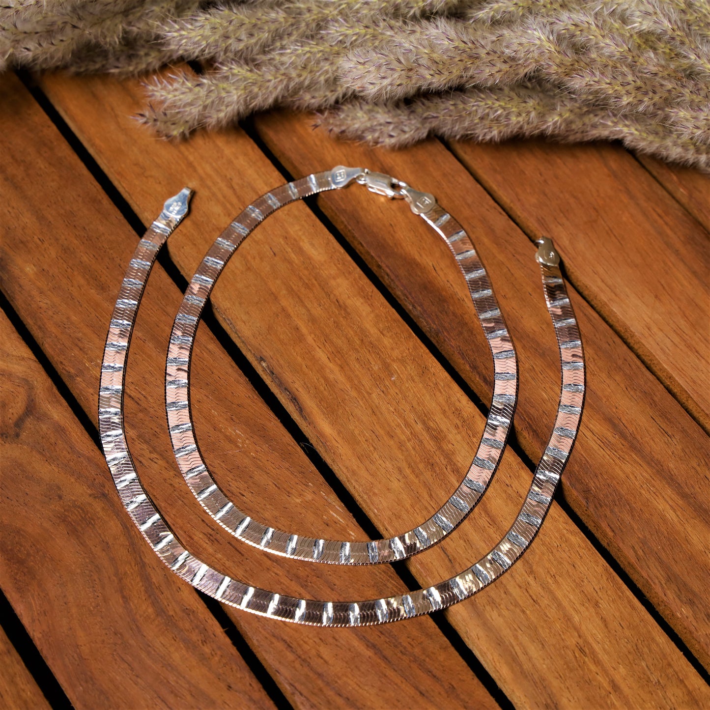 Italian Dual Tone Intricate Design Anklet