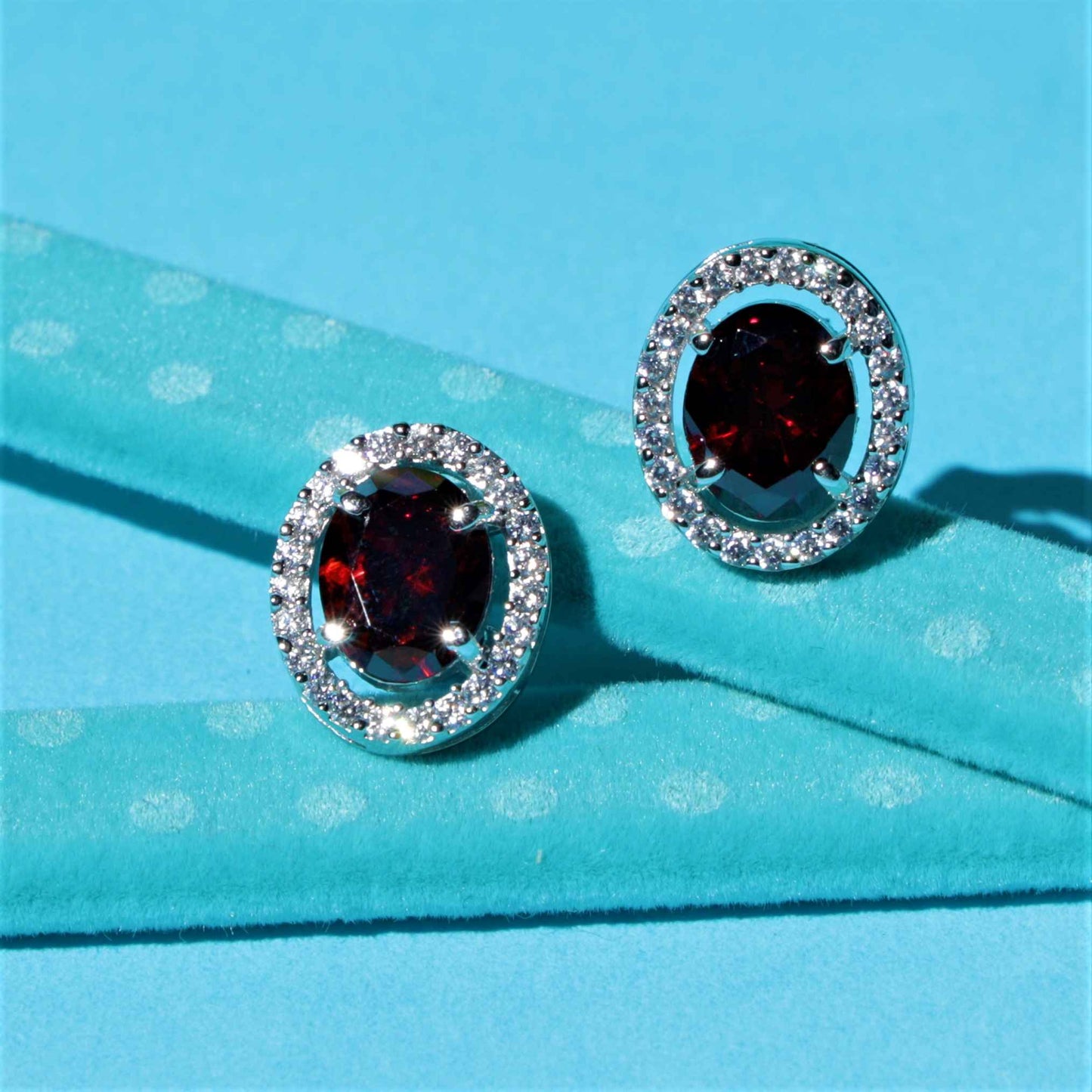 Dazzling Oval Stud Earrings