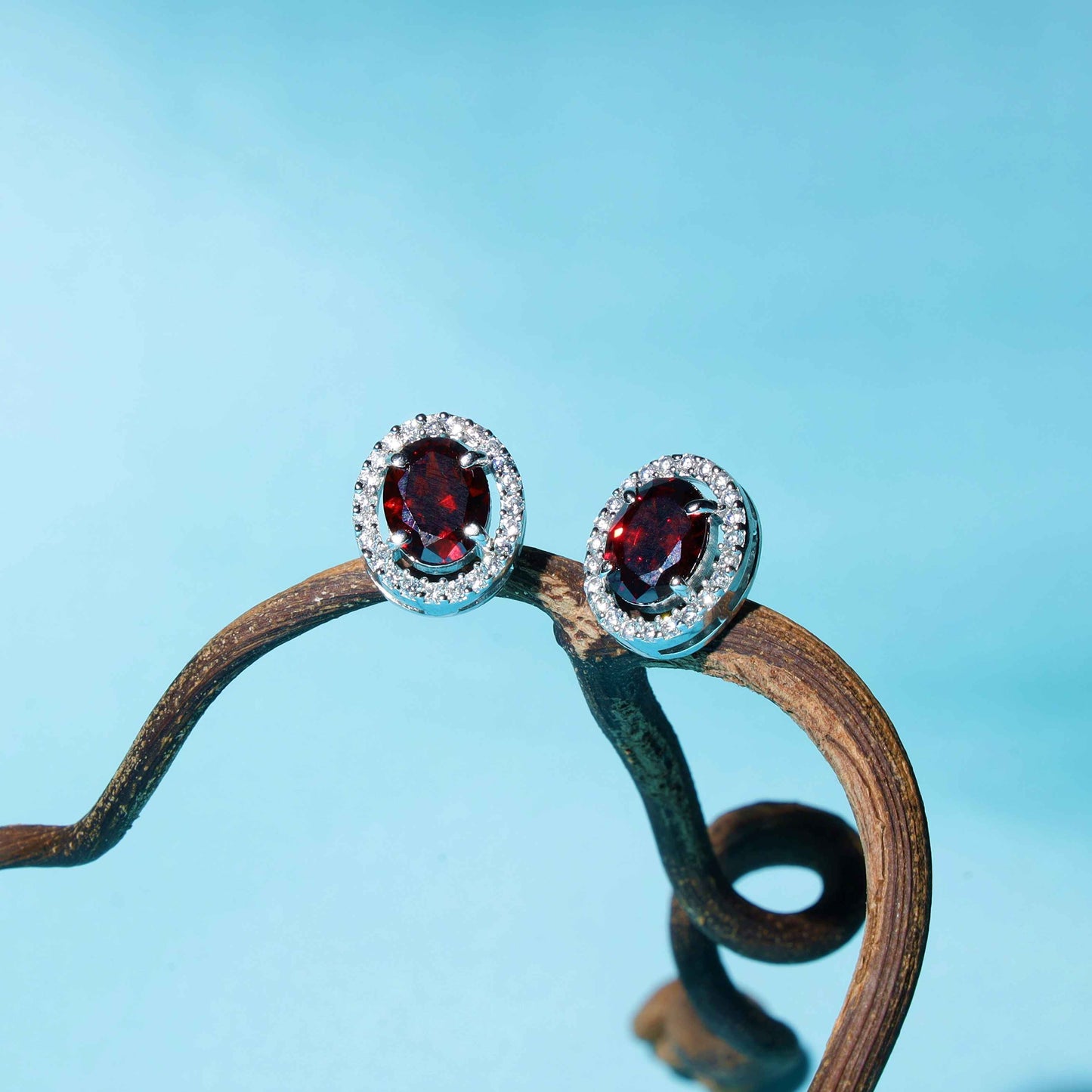 Dazzling Oval Stud Earrings
