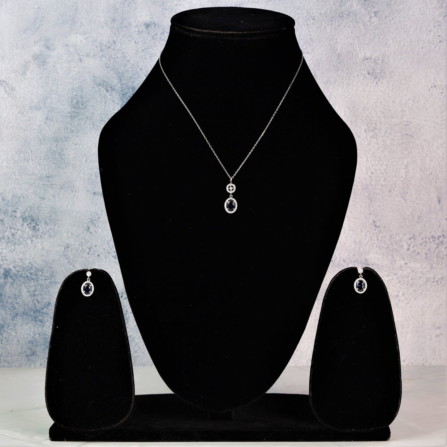 Sparkling Blue Oval Zirconia Set
