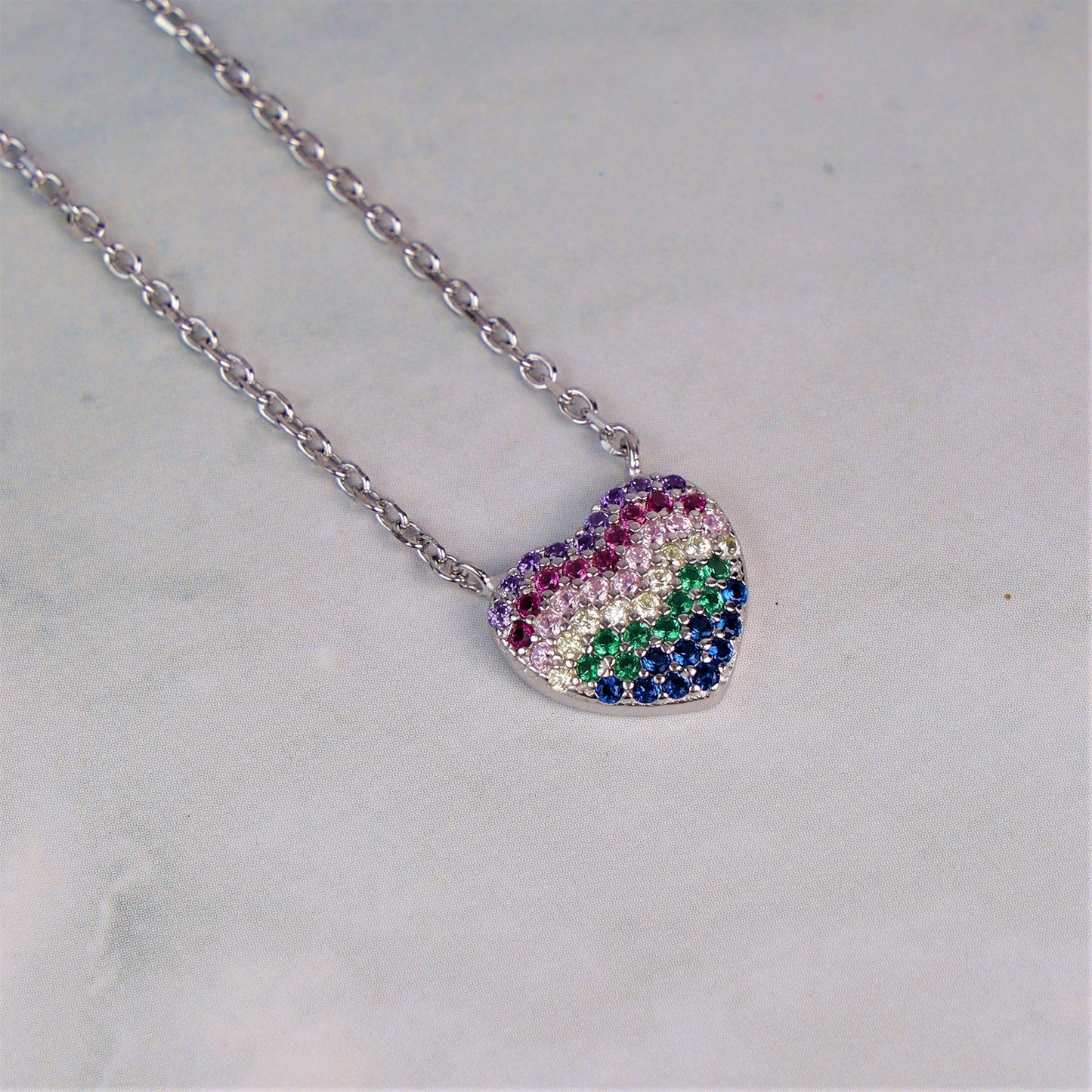 Stunning Heart with Multicolour Zirconia