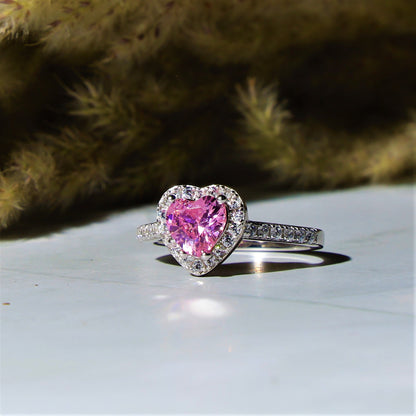 Adorable Pink Heart Ring