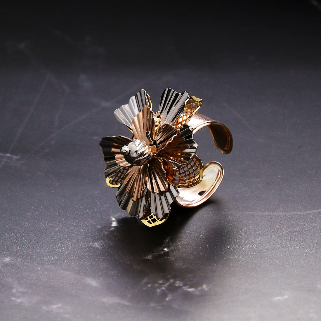 Exquisite Italian Flower Ring