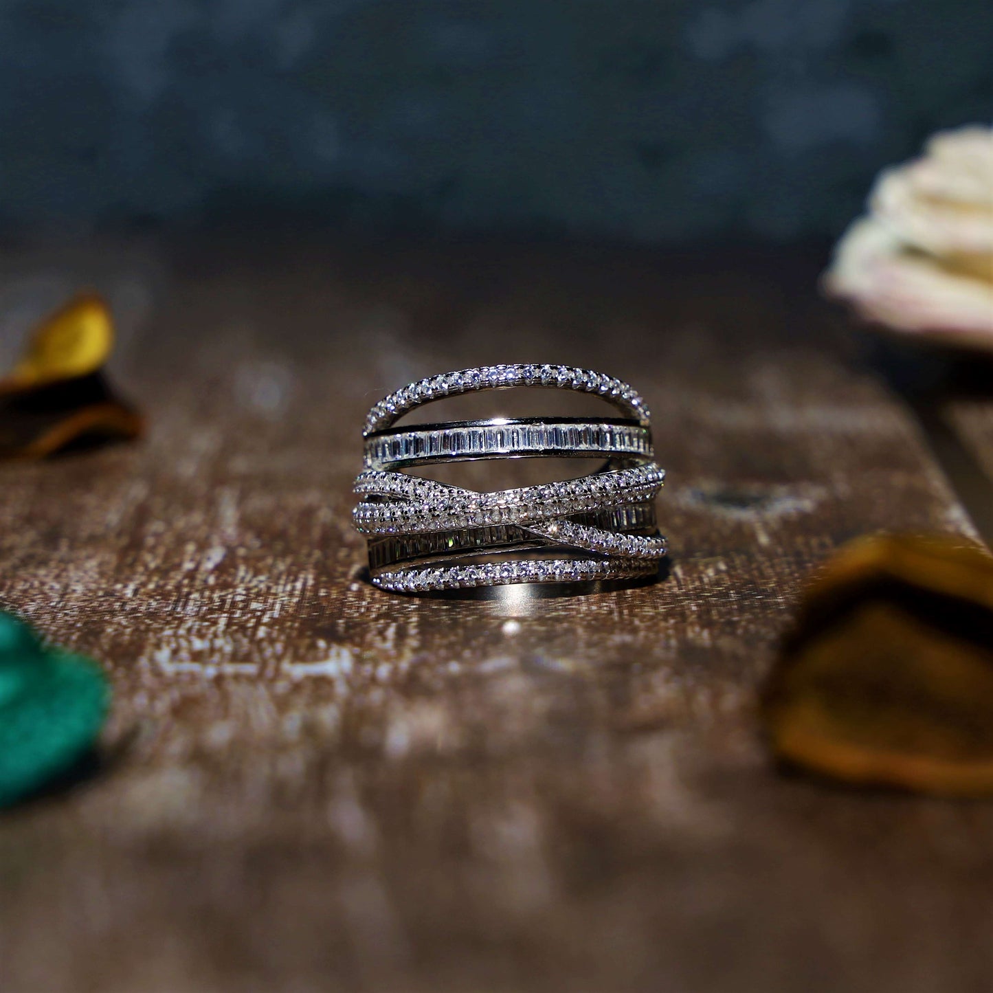 Multi Strand Crossed Ring