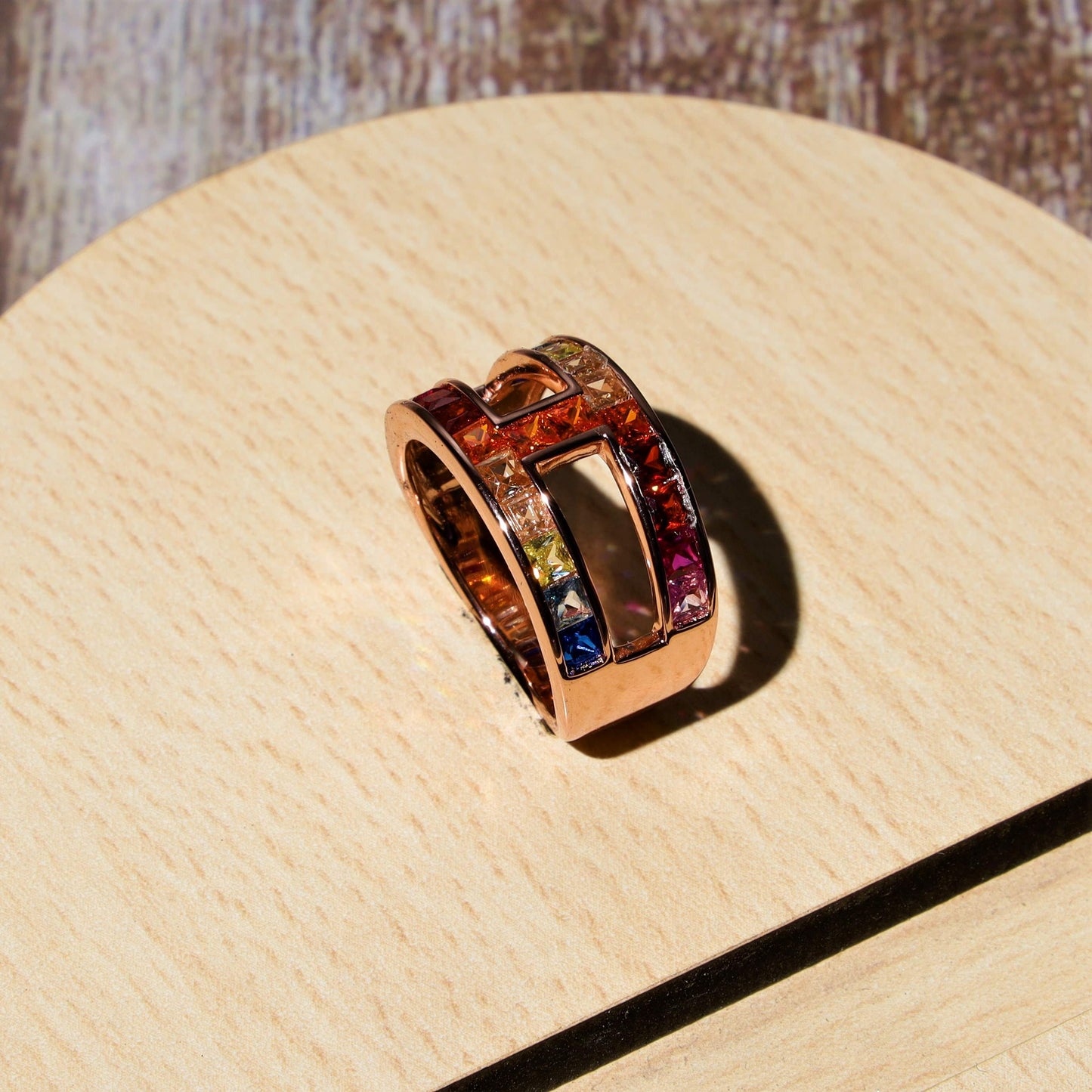 Exotic Multi-coloured stone ring