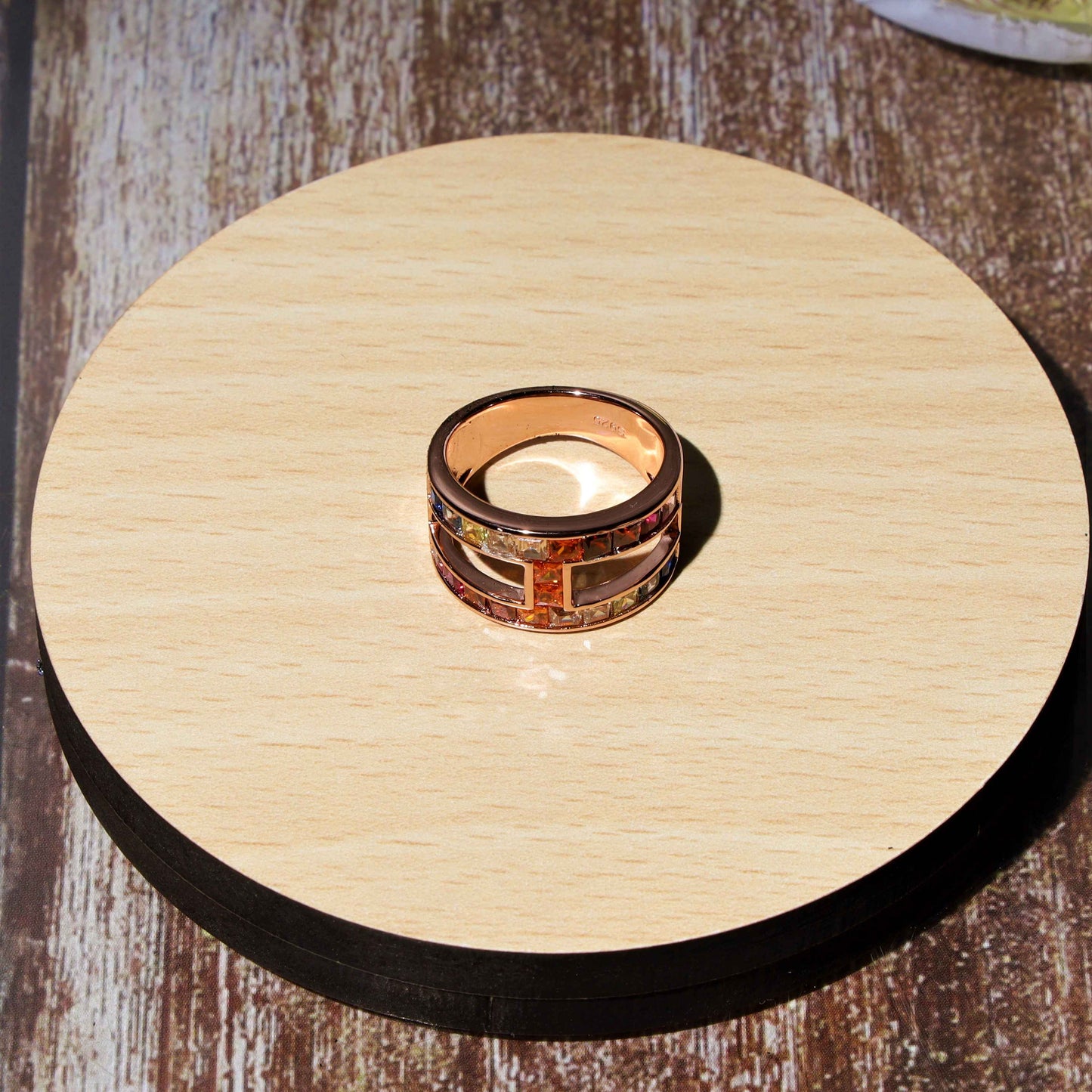 Exotic Multi-coloured stone ring